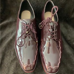 Zara Burgundy Platform Loafers ~ Sz. 9